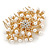Bridal/ Wedding/ Prom/ Party Gold Plated Cluster White Simulated Pearl Bead and Austrian Crystal Hair Comb - 70mm - view 7
