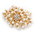 Bridal/ Wedding/ Prom/ Party Gold Plated Cluster White Simulated Pearl Bead and Austrian Crystal Hair Comb - 70mm - view 5