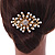 Bridal/ Wedding/ Prom/ Party Gold Plated Cluster White Simulated Pearl Bead and Austrian Crystal Hair Comb - 70mm - view 3