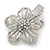 Clear Austrian Crystal Open Daisy Flower Hair Beak Clip/ Concord Clip/ Clamp Clip In Silver Tone - 60mm L - view 7