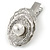 Clear Crystal, Pearl Hammered Shell Hair Beak Clip/ Concord Clip/ Clamp Clip In Silver Tone - 60mm L - view 6