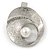 Clear Crystal, Pearl Hammered Shell Hair Beak Clip/ Concord Clip/ Clamp Clip In Silver Tone - 55mm L - view 5