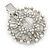 Clear Austrian Crystal, Glass Pearl Wreath Hair Beak Clip/ Concord Clip/ Clamp Clip In Silver Tone - 60mm L