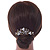 Vintage Inspired Clear Austrian Crystal White Glass Pearl Side Hair Comb In Gold Tone - 90mm - view 2