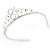Bridal/ Wedding/ Prom Rhodium Plated Clear Crystal '18' Princess Classic Tiara - view 5