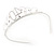 Bridal/ Wedding/ Prom Rhodium Plated Clear Crystal '40' Queen Classic Tiara - view 6