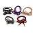 5 Multicoloured Bow with Gold Tone Bead Design Hair Elastic Set/ Ideal For School - view 6