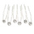 Bridal/ Wedding/ Prom/ Party Set Of 6 Clear Austrian Crystal Hair Pins In Silver Tone