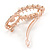 Clear Crystal, Glass Pearl  Open Assymetrical Heart Barrette Hair Clip Grip In Rose Gold Tone - 50mm Across - view 4