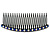 Black Acrylic With AB/ Sapphire Blue Crystal Accent Hair Comb - 10cm