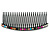 Black Acrylic Multicoloured Crystal Accent Hair Comb - 10cm - view 6