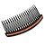 Black Acrylic With Clear and Red Crystal Accent Hair Comb - 11cm