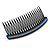 Black Acrylic With Blue/ AB Crystal Accent Hair Comb - 11cm