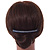 Black Acrylic With Blue/ AB Crystal Accent Hair Comb - 11cm - view 2