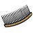 Black Acrylic With Champagne/ AB Crystal Accent Hair Comb - 11cm