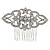 Bridal/ Wedding/ Prom/ Party Rhodium Plated Clear Austrian Crystal Floral Side Hair Comb - 65mm