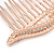 Bridal/ Wedding/ Prom/ Party Rose Gold Tone Clear Crystal, Cream Faux Pearl Double Leaf Hair Comb - 85mm - view 3