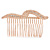 Bridal/ Wedding/ Prom/ Party Rose Gold Tone Clear Crystal, Cream Faux Pearl Double Leaf Hair Comb - 85mm