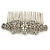 Vintage Inspired Clear Austrian Crystal Flowers and Twirls Side Hair Comb In Antique Gold Tone - 85mm - view 7