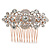 Bridal/ Wedding/ Prom/ Party Rose Gold Tone Clear Crystal Floral Hair Comb - 65mm