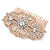 Bridal/ Wedding/ Prom/ Party Art Deco Style Rose Gold Tone Austrian Crystal Hair Comb - 80mm W - view 8