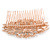 Bridal/ Wedding/ Prom/ Party Art Deco Style Rose Gold Tone Austrian Crystal Hair Comb - 80mm W - view 6