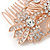 Bridal/ Wedding/ Prom/ Party Art Deco Style Rose Gold Tone Austrian Crystal Hair Comb - 80mm W - view 9