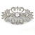 Bridal/ Wedding/ Prom/ Party Art Deco Style Rhodium Plated Austrian Crystal Barrette Hair Clip Grip - 80mm Across - view 5