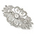 Bridal/ Wedding/ Prom/ Party Art Deco Style Rhodium Plated Austrian Crystal Barrette Hair Clip Grip - 80mm Across