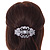 Bridal/ Wedding/ Prom/ Party Art Deco Style Rhodium Plated Austrian Crystal Barrette Hair Clip Grip - 80mm Across - view 2