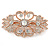 Bridal/ Wedding/ Prom/ Party Art Deco Style Rose Gold Tone Austrian Crystal Barrette Hair Clip Grip - 80mm Across - view 7