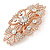 Bridal/ Wedding/ Prom/ Party Art Deco Style Rose Gold Tone Austrian Crystal Barrette Hair Clip Grip - 80mm Across - view 9