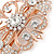 Bridal/ Wedding/ Prom/ Party Art Deco Style Rose Gold Tone Austrian Crystal Barrette Hair Clip Grip - 80mm Across - view 3