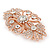 Bridal/ Wedding/ Prom/ Party Art Deco Style Rose Gold Tone Austrian Crystal Barrette Hair Clip Grip - 80mm Across - view 6