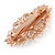 Bridal/ Wedding/ Prom/ Party Art Deco Style Rose Gold Tone Austrian Crystal Barrette Hair Clip Grip - 80mm Across - view 8