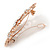 Bridal/ Wedding/ Prom/ Party Art Deco Style Rose Gold Tone Austrian Crystal Barrette Hair Clip Grip - 80mm Across - view 4