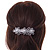 Silver Tone Open Cut Clear Crystal, White Glass Pearl Flower Barrette Hair Clip Grip - 85mm Across - view 2