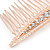 Bridal/ Wedding/ Prom/ Party Rose Gold Tone Clear Crystal, White Faux Pearl Hair Comb - 80mm - view 4