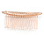 Bridal/ Wedding/ Prom/ Party Rose Gold Tone Clear Crystal, White Faux Pearl Hair Comb - 80mm - view 5