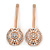 2 Bridal/ Prom Clear Crystal, White Glass Pearl Button Hair Grips/ Slides In Rose Gold Tone Metal - 60mm L - view 7