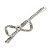Pair Of Clear Crystal Bow Hair Slides In Rhodium Plating - 55mm L - view 6