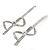 Pair Of Clear Crystal Bow Hair Slides In Rhodium Plating - 55mm L - view 8