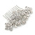 Bridal/ Wedding/ Prom/ Party Silver Tone Clear Austrian Crystal Floral Side Hair Comb - 75mm - view 4
