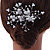Handmade Bridal/ Wedding/ Prom/ Party Silver Tone Clear Crystal Faux Glass Pearl Flower and Butterfly Side Hair Comb - 90mm - view 3