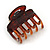 Set of 2 Small Shiny Brown Acrylic Hair Claws/ Clamps - 30mm Long - view 5