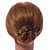 Tortoise Shell Effect Curved Acrylic Hair Beak Clip/ Concord Clip (Brown/ Yellow) - 10cm Across - view 2