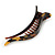 Tortoise Shell Effect Curved Acrylic Hair Beak Clip/ Concord Clip (Brown/ Yellow) - 10cm Across - view 6