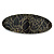 Large Gold Lace Effect Acrylic Oval Barrette Hair Clip Grip (Dark Grey) - 95mm Across - view 5