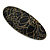 Large Gold Lace Effect Acrylic Oval Barrette Hair Clip Grip (Dark Grey) - 95mm Across - view 7