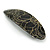 Large Gold Lace Effect Acrylic Oval Barrette Hair Clip Grip (Dark Grey) - 95mm Across - view 8
